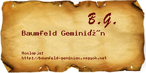 Baumfeld Geminián névjegykártya